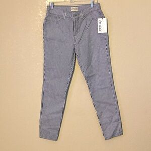 NWT Ética Eco-Friendly Pinstripe Jeans Size 28 (3) Ethically Made Blue White